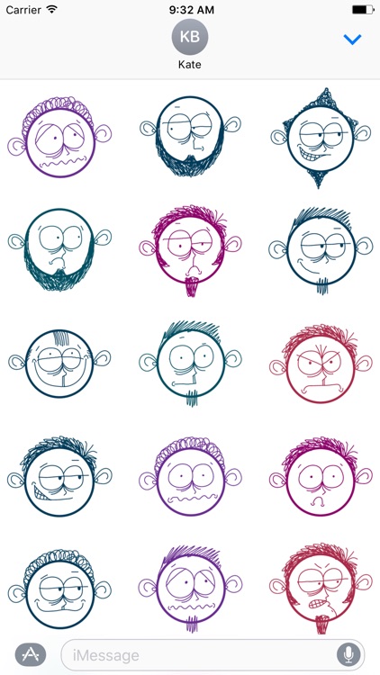 Doodle Sad Cartoon Boy Stickers