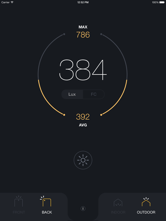 Screenshot #4 pour Light Meter - lux and foot candle measurement tool