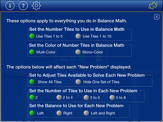 Balance Math iPad screenshot