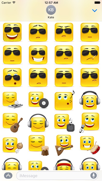 Yellow Square Smiley Emoji Stickers screenshot-3