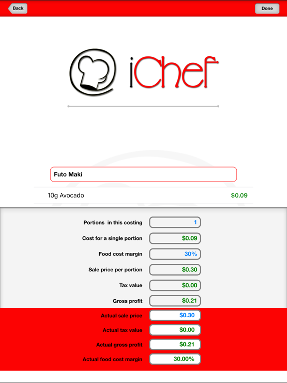 iChef Mobile iPad screenshot 4 - Productivity app