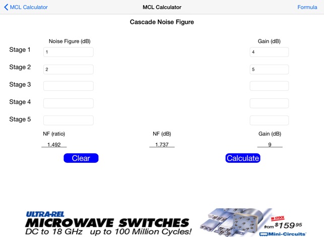 Mcl Microwave Rf Calculator On The App Mcl Microwave Rf Calculator On The App