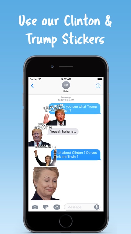 Trump vs. Clinton Moji Stickers for iMessage