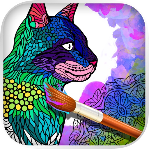 Cats & kittens - Mandalas coloring book for adults icon