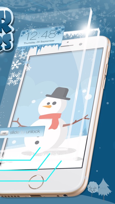 Screenshot #2 pour Hiver Fonds D'écran Congelé Écran Verrouillé Thème