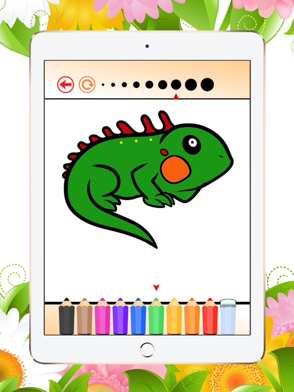 Reptile Coloring Book Paint iguana,turtle and more iPad screenshot