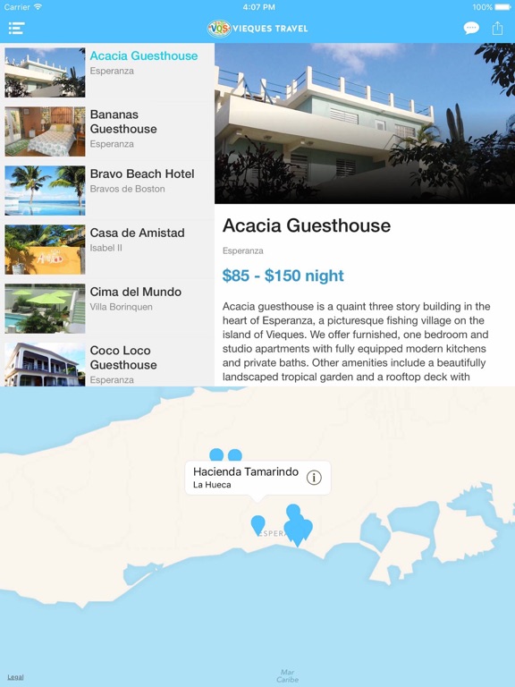 Vieques iPad screenshot 1 - Travel app