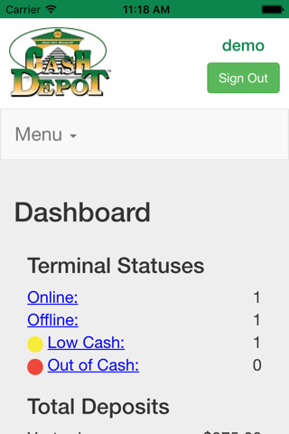 Cash Depot ATM Management screenshot 2