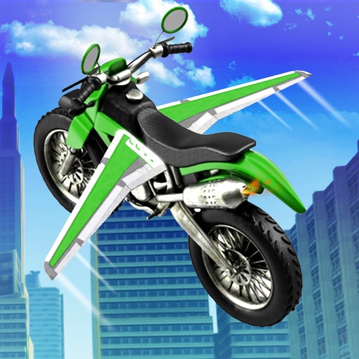 Flying Motor Bike Stunt 3D; Futuristic Simulator iOS App