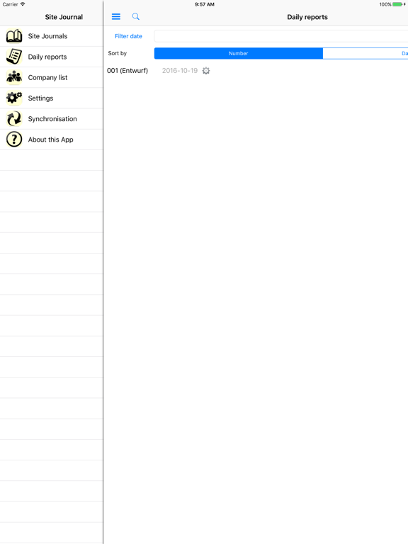 Bauskript Site Journal App iPad screenshot 1 - Business app