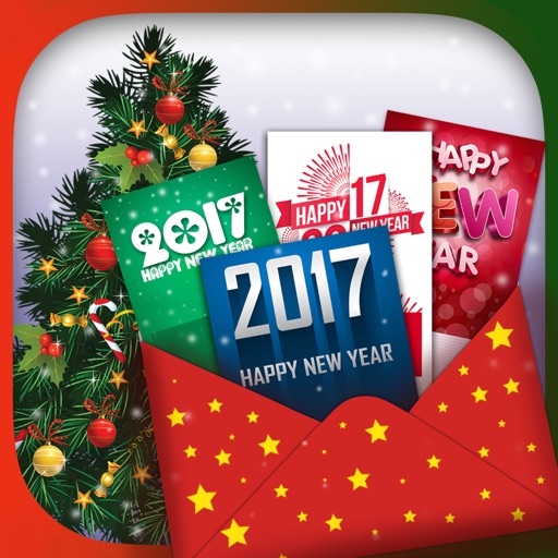 New Year 2017 Greeting Card Maker With Fun Designs icon