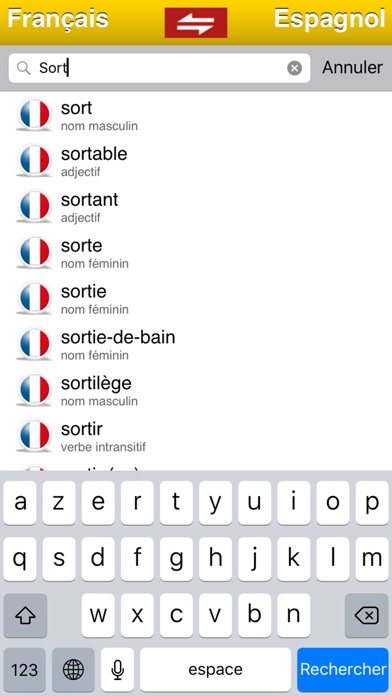 Dictionnaire Français-Espagnol Screenshot