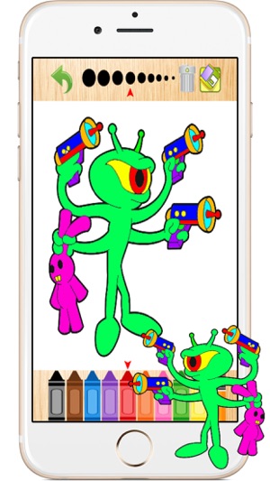 Alien Monster Cartoon Toddlers Kids Coloring Books(圖2)-速報App