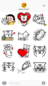 Heart Cat Lite - Mango Sticker screenshot #2 for iPhone