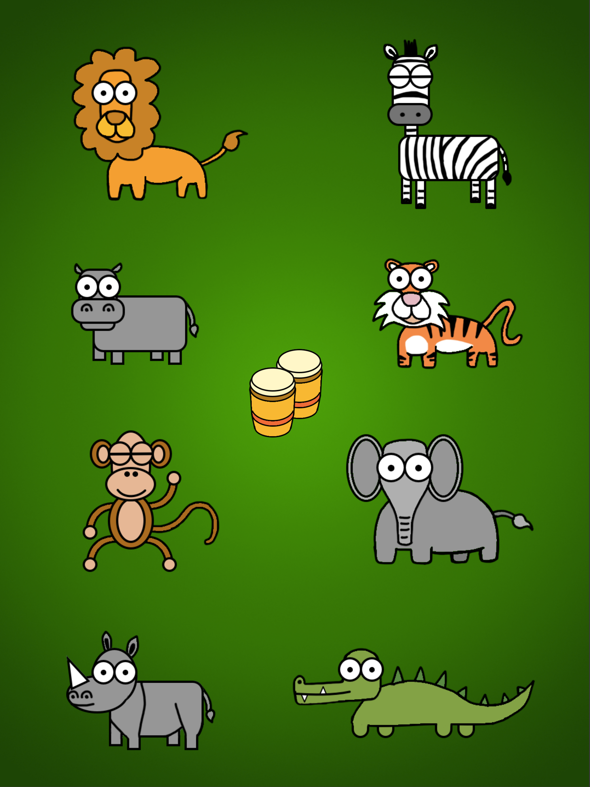 Jungle animals for babies