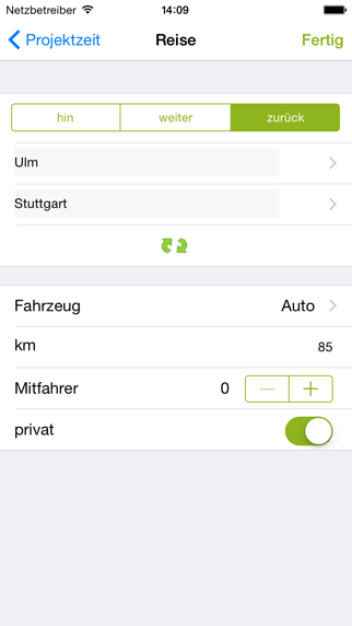 ZEP Timetracking for Projects Screenshot