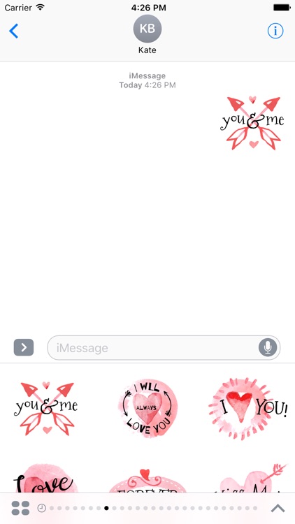 ILY - Water Color Heart Stickers