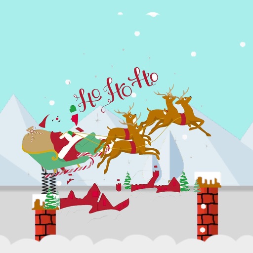 Santa on chimney-messy Christmas icon