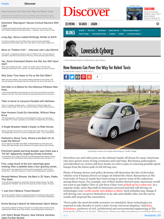 Science News - A News Reader for Science Buffs and Knowledge Seekers Everywhere! iPad screenshot 4 - News app