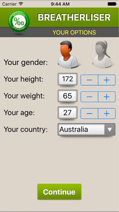 Screenshot #1 pour Éthylomètre