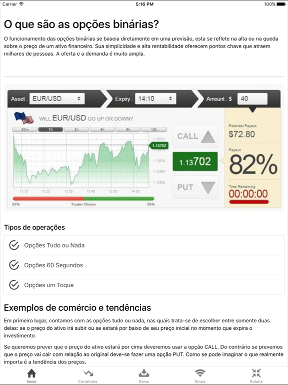 Screenshot #6 pour Opções Binárias para iniciantes