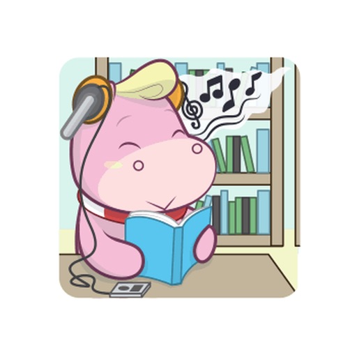 Cute Pink Rhino sticker pack icon