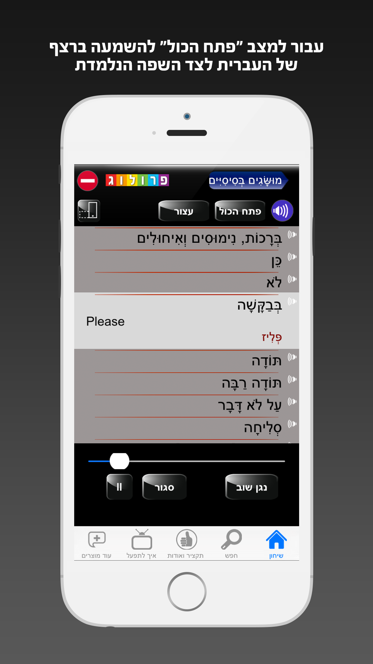 אנגלית "השיחון" כולל קריינות ושמע מבית פרולוג