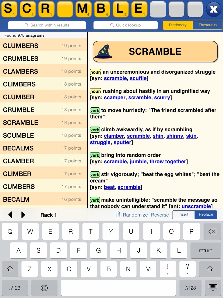 Anagram Wizard for Wordfeud & Words with Friends screenshot 2