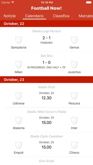 Captura de pantalla de Football Now! - Serie A 2016 - 2017 en iPhone 2