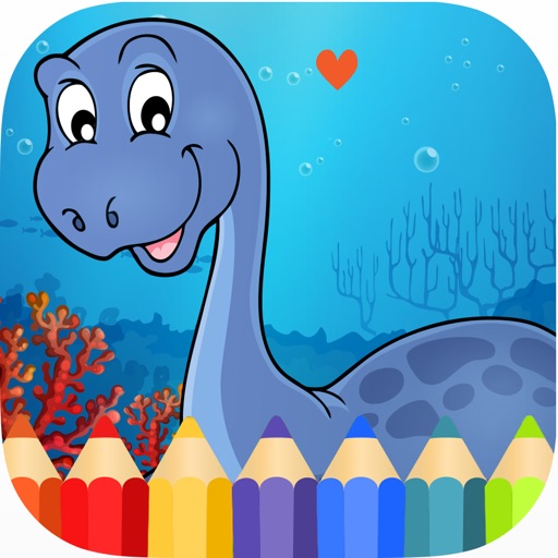 Dinosaur Coloring Book Game Icon