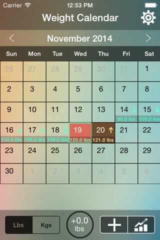 Weight Tracking Calendar screenshot 3