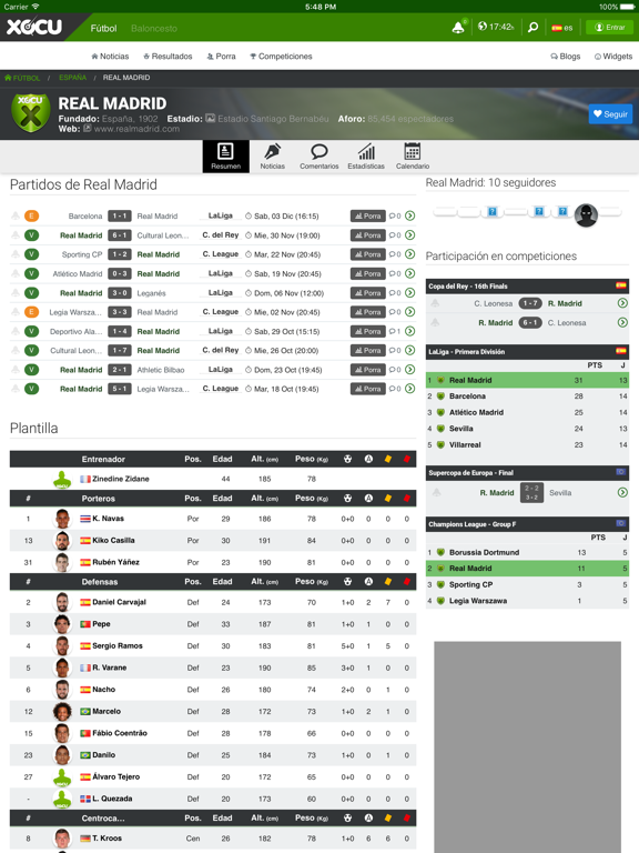 Screenshot #5 pour Xocu: Resultados, porras y noticias de fútbol