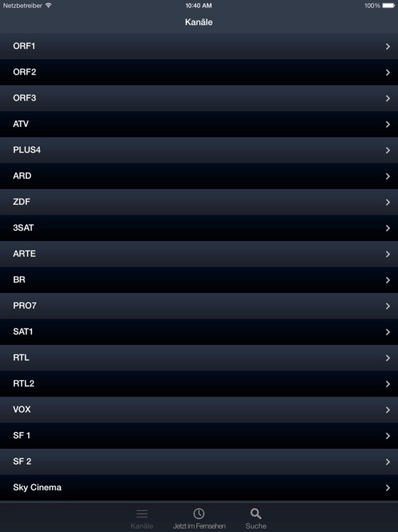 Fernsehen in Österreich für iPad