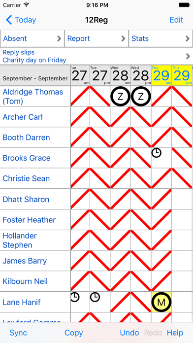 Screenshot #1 pour STEARsoft School Teacher Attendance Register Lite