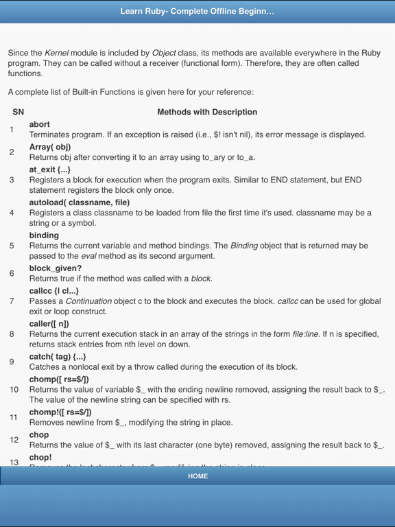 Learn Ruby Programming Free iPad screenshot