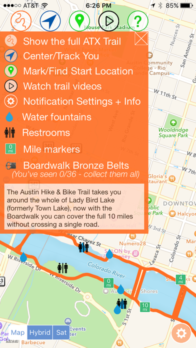 Screenshot #1 pour ATX Trail - never get lost or thirsty on Austin's Town Lake trail ever again.