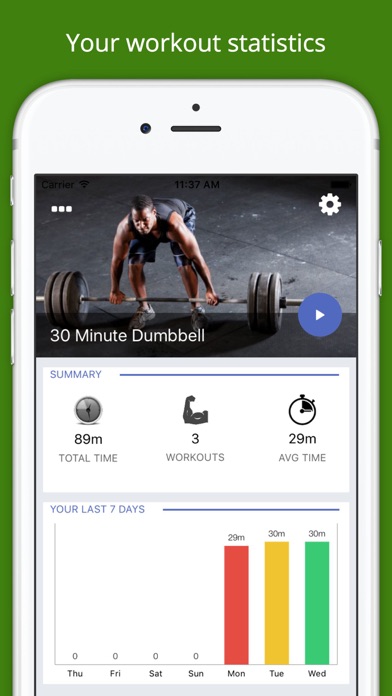 Screenshot #1 pour 30 Min Dumbbell Workout Challenge Free Lose Weight