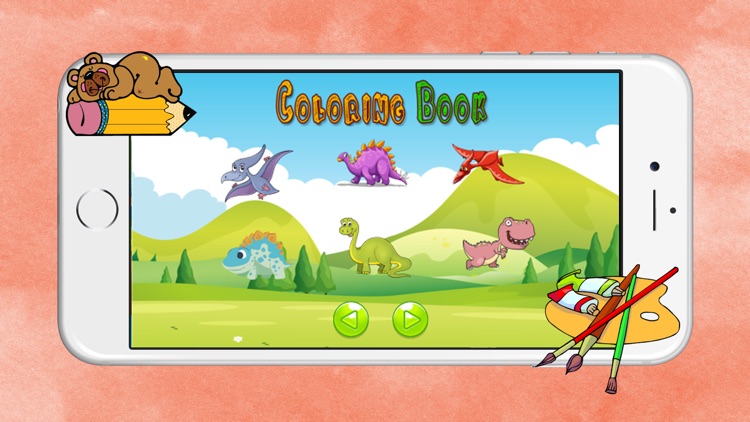 Game jurassic dinosaur simulator for coloring book