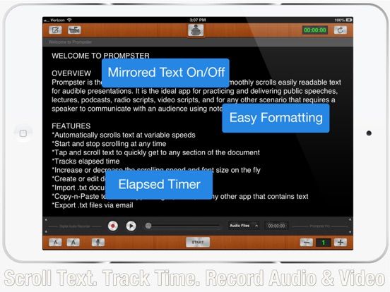 Prompster Pro™ - Teleprompter iPad screenshot 4 - Business app