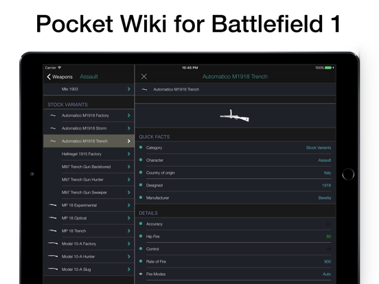 Screenshot #4 pour Pocket Wiki for Battlefield 1