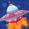 In the game, game player to control flying saucer fly toward up, and carefull control injector power, don't hit those obstacles, come to try it