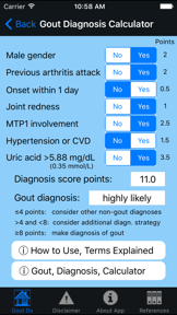 Gout Diagnosis screenshot