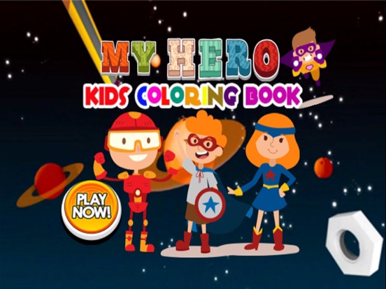 Super Power Girls Mom&Dad Family coloring book fun starter game iPad screenshot