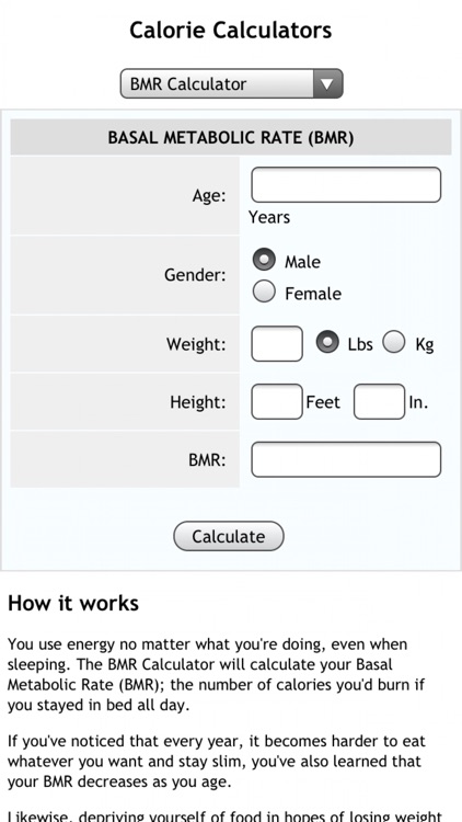 Calorie Calcs