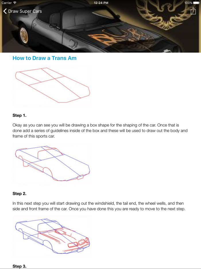 How To Draw Super Cars - Step By Step Drawing
