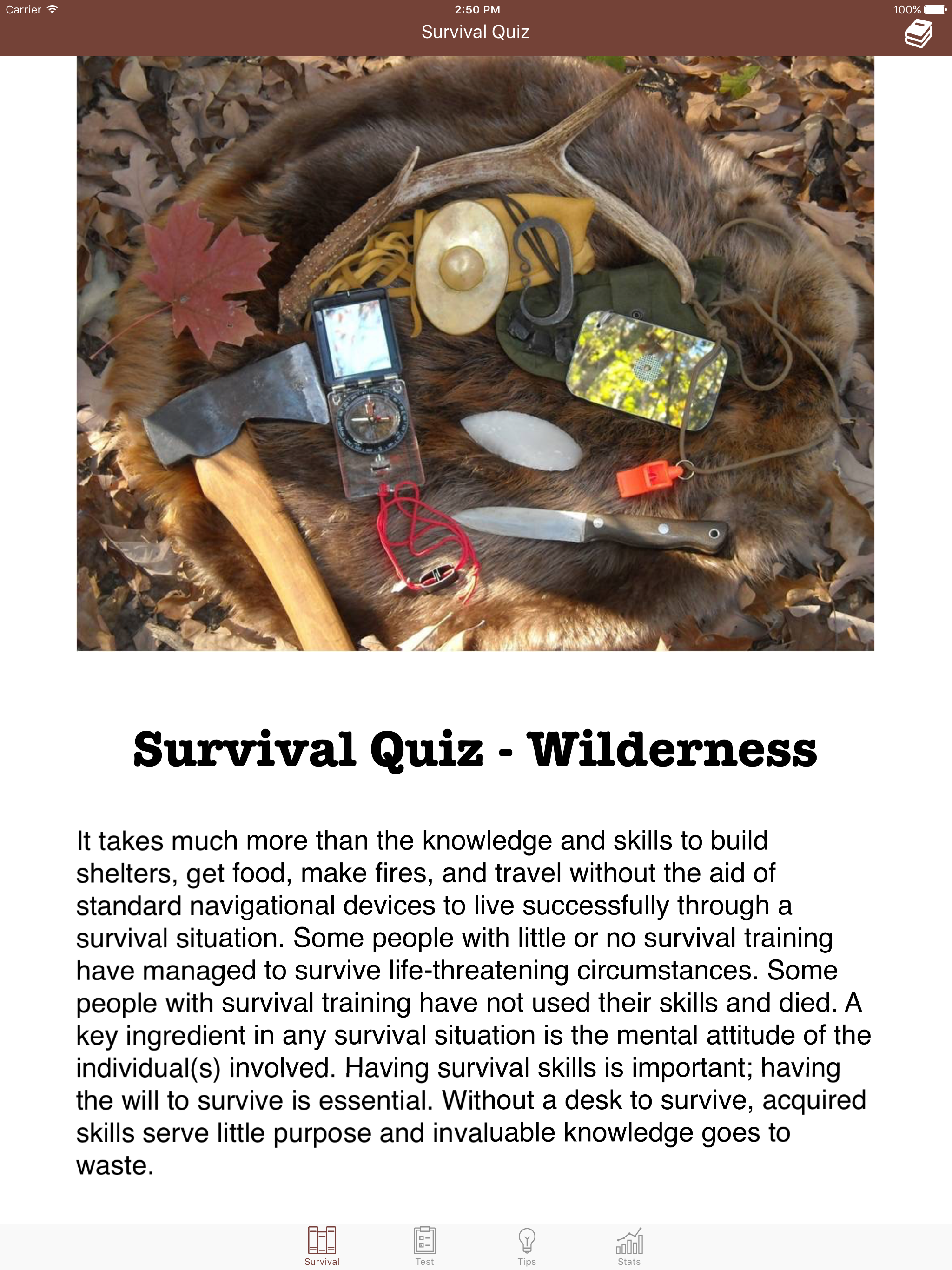 Survival Quiz - Wilderness Guide