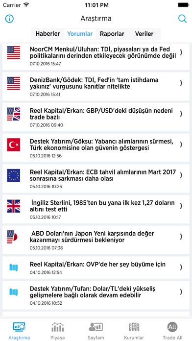 Screenshot #1 pour PariteFX - Araştırma Raporları, Uzman Yorumları