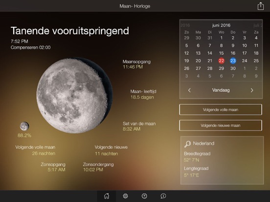 Maanwacht kalender iPad app afbeelding 1