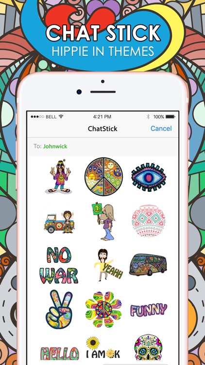 Hippie Emoji Stickers Keyboard Themes ChatStick