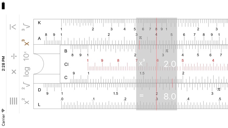 Slide Rule Pico sliding calculator